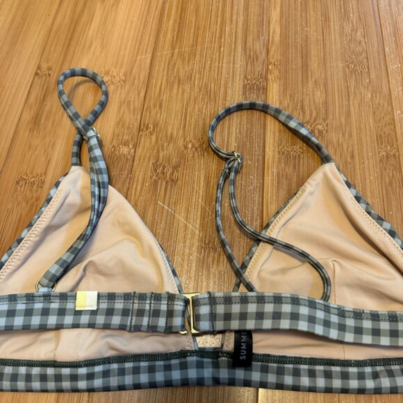 Summersalt Triangle Top and Lace-Up High Leg High Rise Bikini Bottom Gingham - Picture 8 of 10